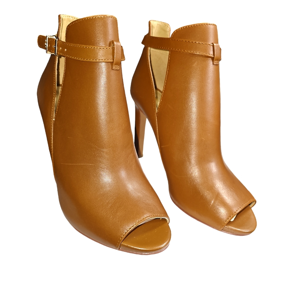 Michael Michael Kors Lawson Open Toe Bootie Womens Sz 7  Heel Ankle Boots NEW - Picture 3 of 14